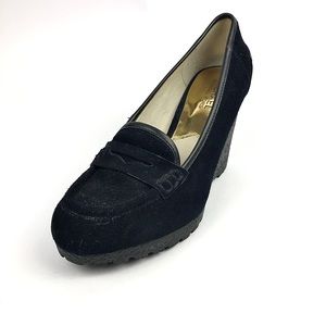 Michael Kors WOMEN'S Leather Wedge Loafer 8.5 M